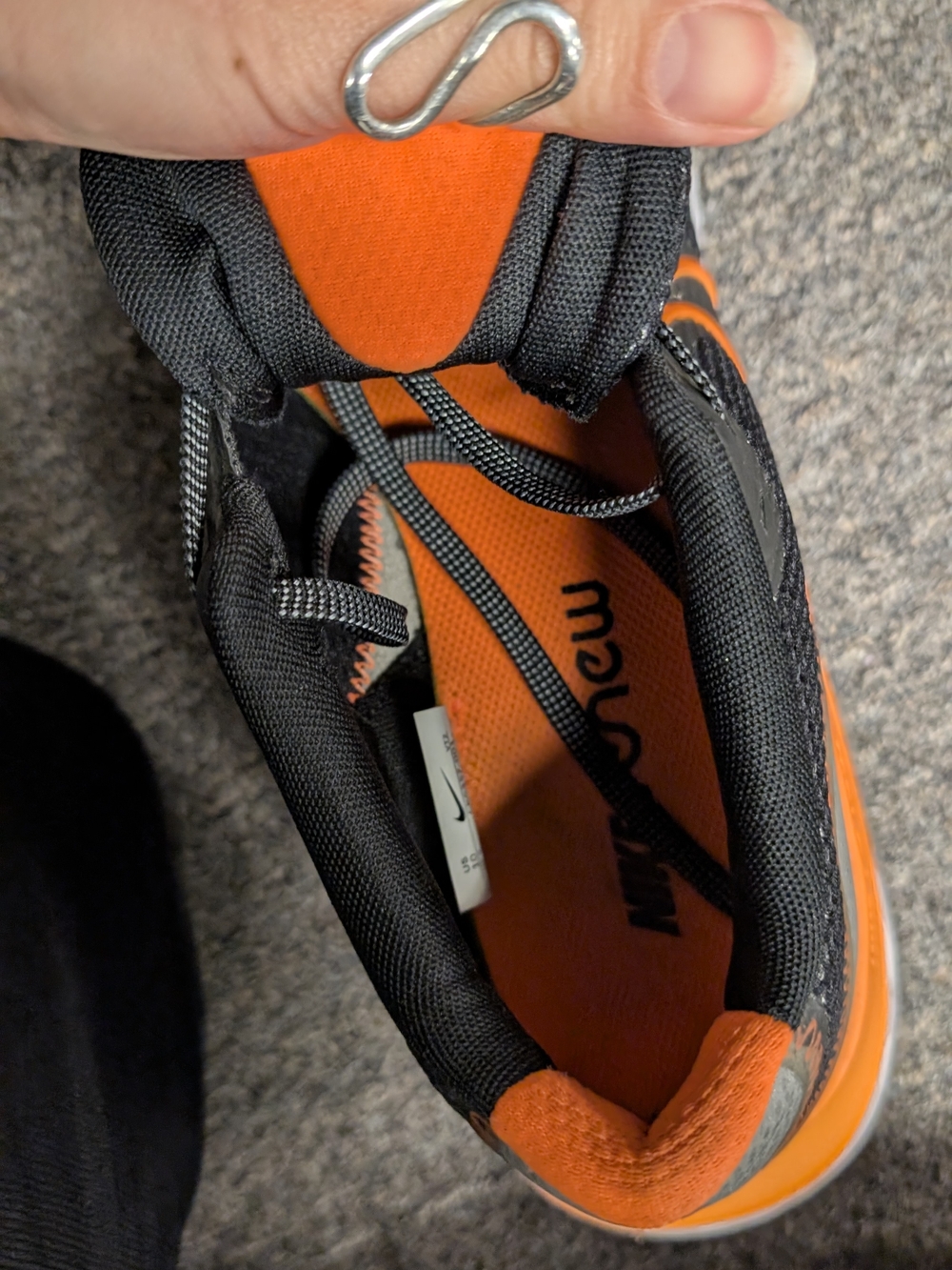 Nike Men's Black and Orange Athletic Running Shoes - Picture 9 of 11
